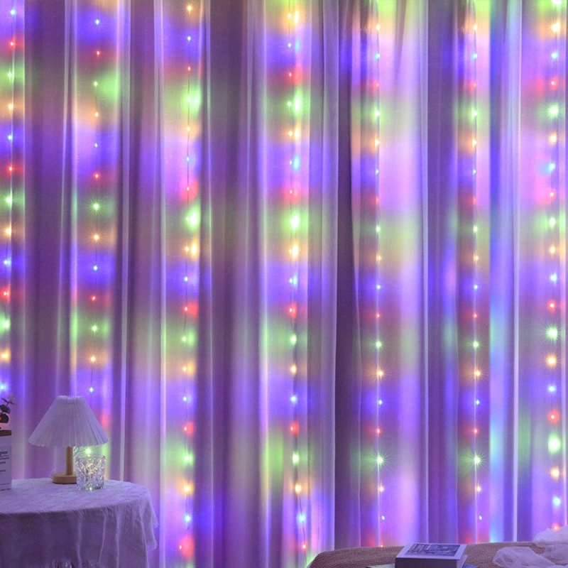 Світодіодна гірлянда USB штора RGB, 3x2 м, 8 режимів, з пультом