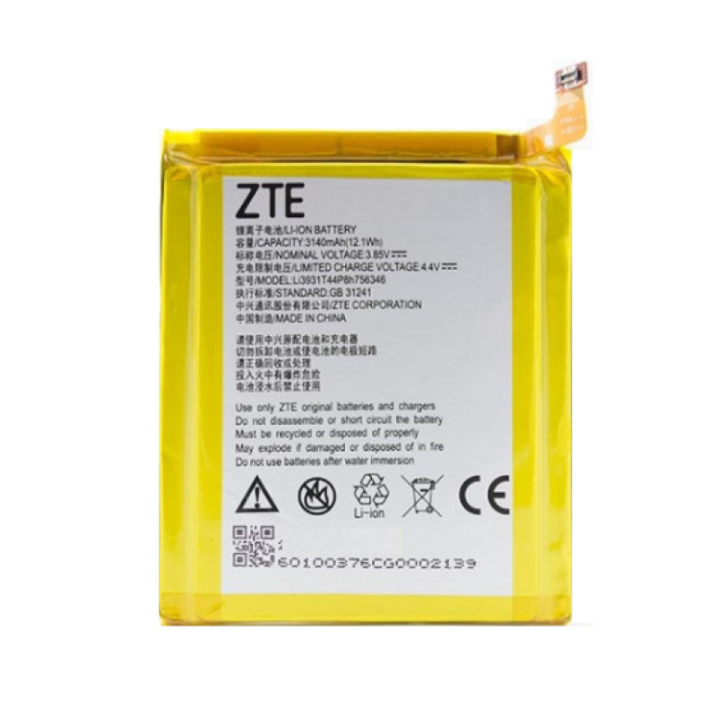 Батарея ZTE Li3931T44p8h756346 (3140mAh) / Li3933T44p8h756346 (3320mAh) Axon 7, A2017, GRAND X 4 [Original PRC]
