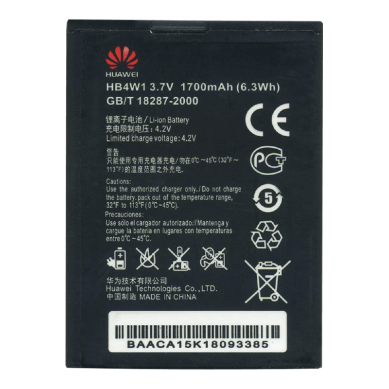 Батарея Huawei HB4W1 (1700mah) C8813 C8813d Y210 Y210c G510 G520 T8951 [Original PRC]