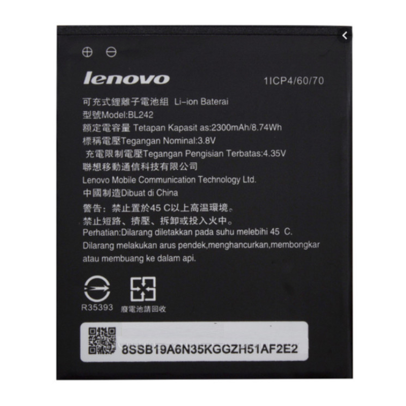 Батарея Lenovo BL242 (A2020 Vibe C, A3690, A3860, A3900, A6000, A6010, K3, K30) [Original PRC]