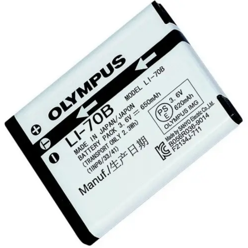 Акумулятор для  OLYMPUS Li-70B, (D-705, D-710, D-715,  FE-4020​, FE-4040, FE-5040, VG-110, VG-130, X-940)  650 mAh